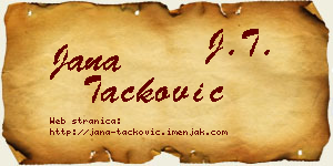 Jana Tacković vizit kartica